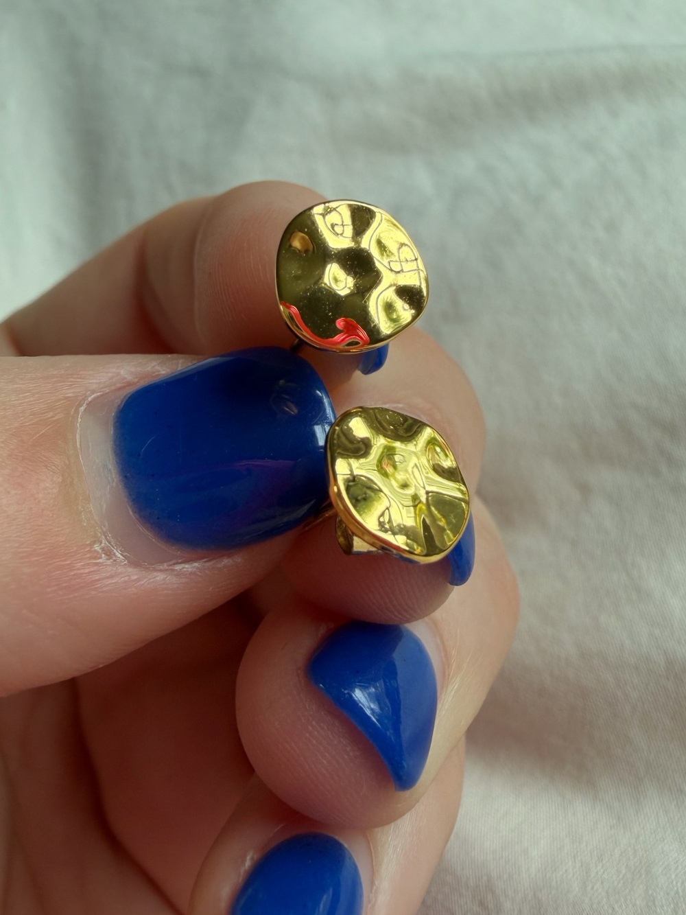 Monet Goldtone Button Textured Stud Earrings